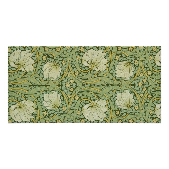 William Morris Pimpernel Floral Blue Wallpaper Poster (Vorderseite)