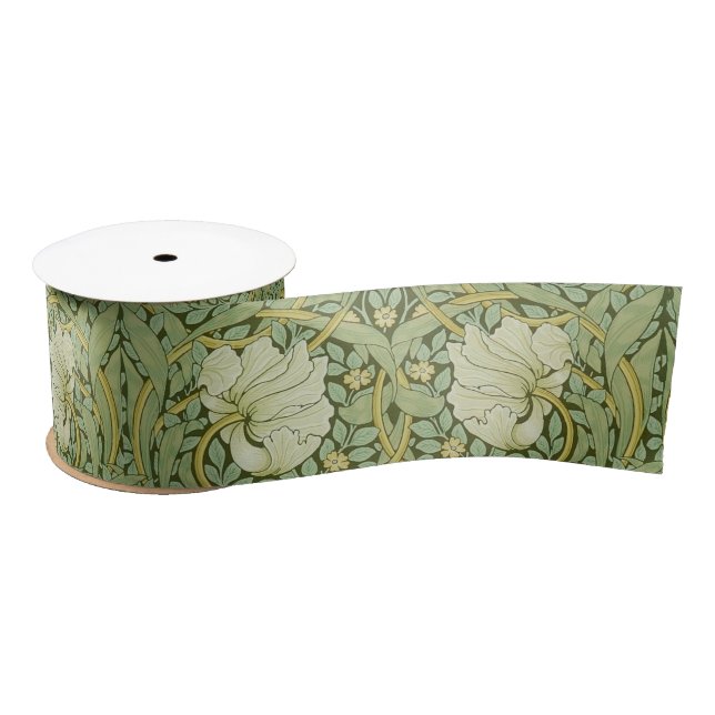 William Morris Pimpernel Floral Blue Wallpaper Satinband (Spule)
