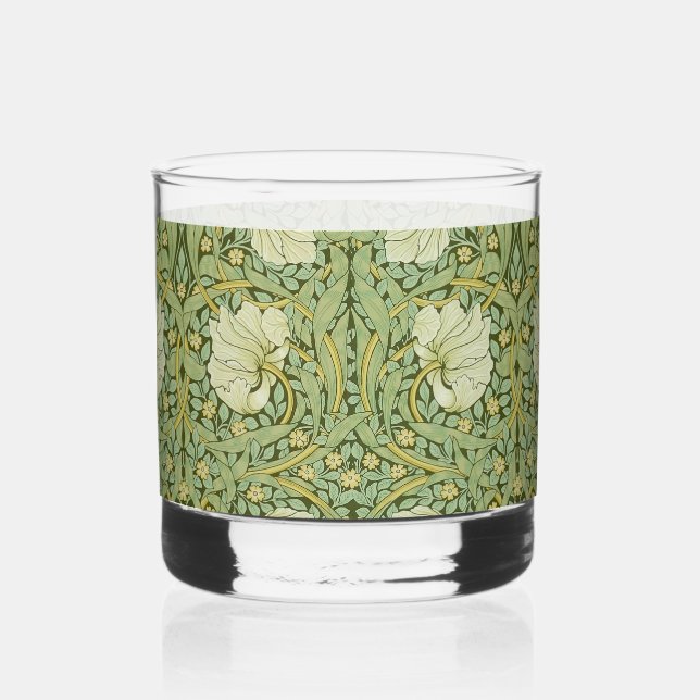 William Morris Pimpernel Floral Blue Wallpaper Whiskyglas (Vorderseite)