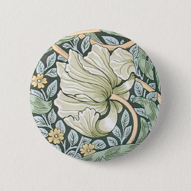 William Morris Pimpernel Floral Wallpaper Button (Vorderseite)