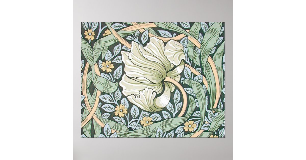 William Morris Pimpernel Floral Wallpaper Poster | Zazzle.at