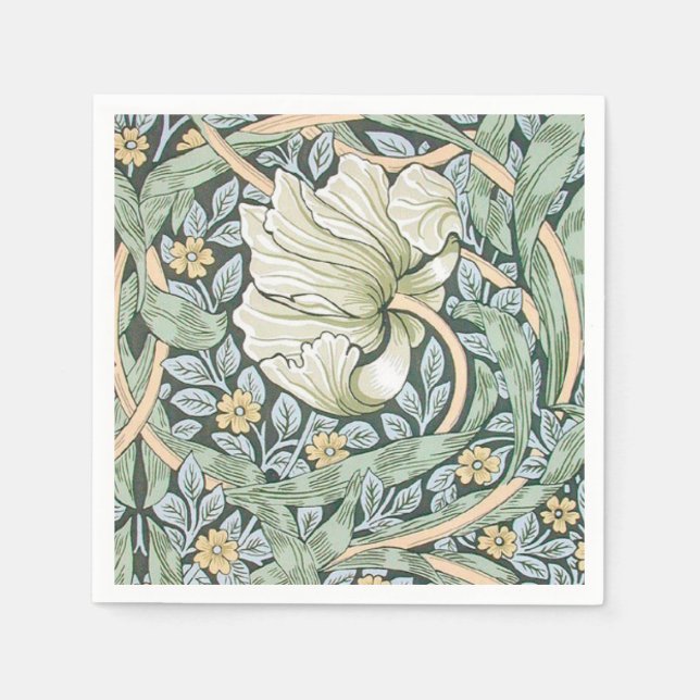 William Morris Pimpernel Floral Wallpaper Serviette (Vorderseite)