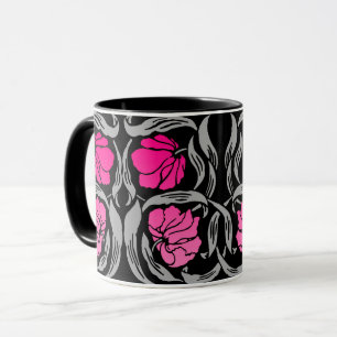 William Morris Pimpernel, Fuchsienrosa und Schwarz Tasse