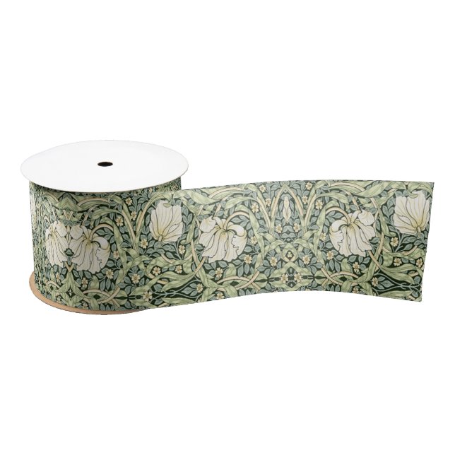 William Morris Pimpernel Green Satinband (Spule)