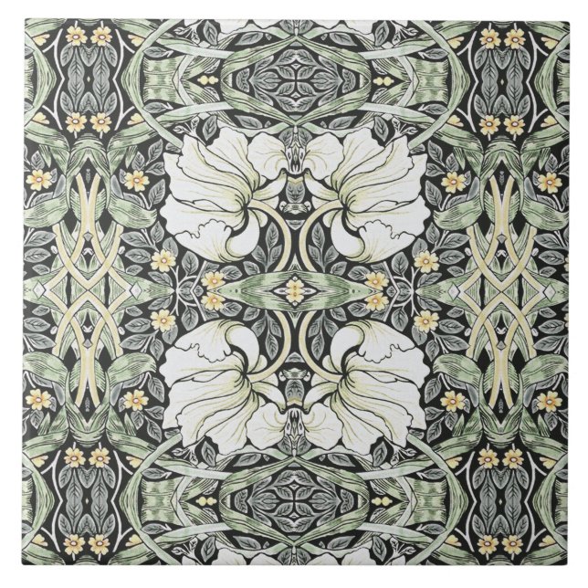 William Morris Pimpernel Komplexes Blumenmuster  Fliese (Vorderseite)