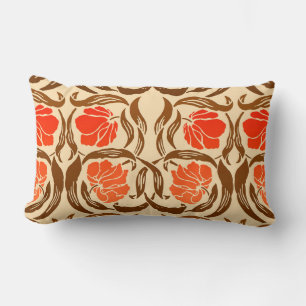William Morris Pimpernel, Mandarin Orange & Braun Lendenkissen