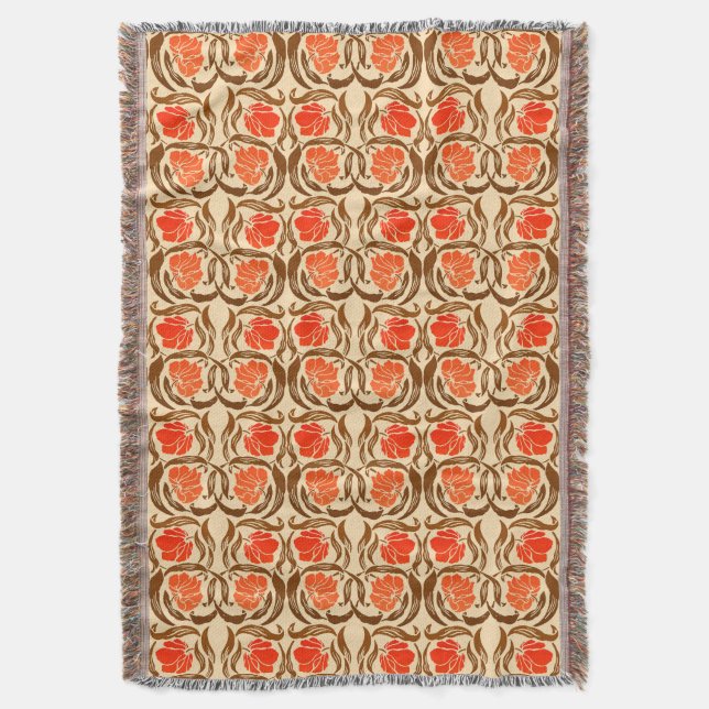 William Morris Pimpernel, Mandarin Orange & Brown Decke (Vorderseite Vertikal)