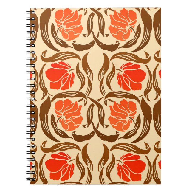 William Morris Pimpernel, Mandarin Orange & Brown Notizblock (Vorderseite)