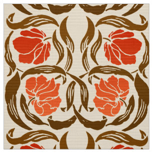 William Morris Pimpernel, Mandarin Orange & Brown Stoff