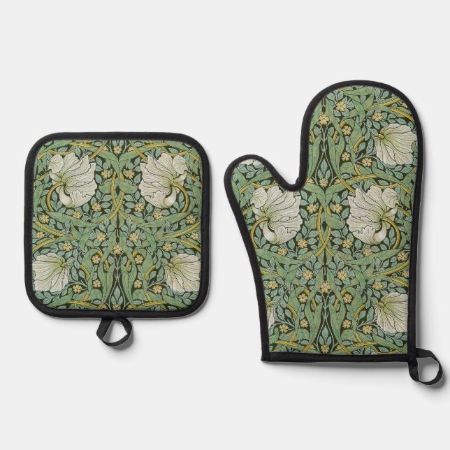 William Morris - Pimpernel Ofenhandschuh & Topflappen-Set (Vorderseite)