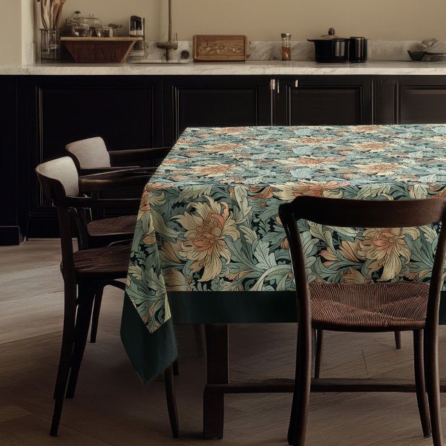 William Morris Pimpernel Pastellblauer Elfenbeinpf Tischdecke (William Morris Pimpernel pastel blue ivory peach Tablecloth)