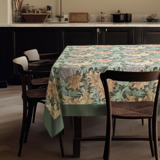 William Morris Pimpernel Pastellpfirsich Elfenbein Tischdecke (William Morris Pimpernel pastel green peach ivory Tablecloth)