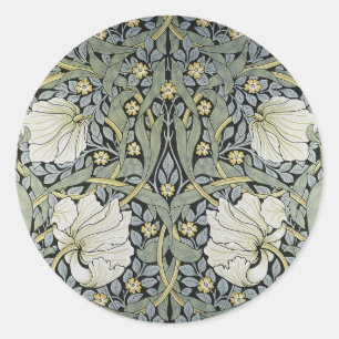 William Morris - Pimpernel Pattern Design Runder Aufkleber