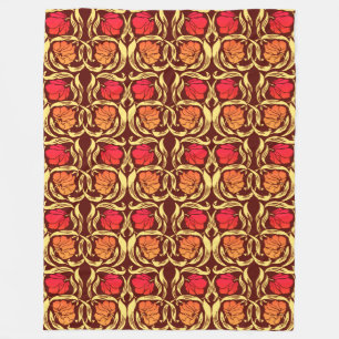 William Morris Pimpernel, Rostorange und Braun Fleecedecke