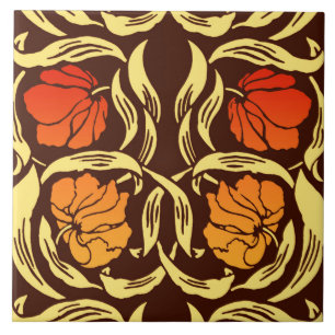 William Morris Pimpernel, Rostorange und Braun Fliese
