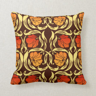 William Morris Pimpernel, Rust Orange und Brown Kissen