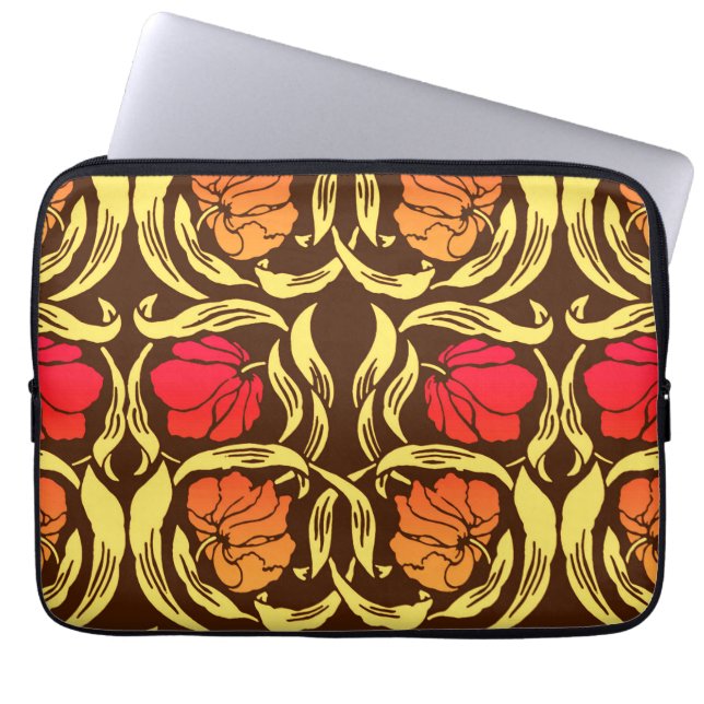 William Morris Pimpernel, Rust Orange und Brown Laptopschutzhülle (Vorderseite)