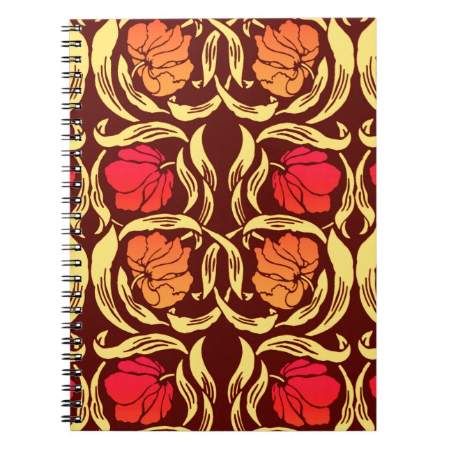 William Morris Pimpernel, Rust Orange und Brown Notizblock (Vorderseite)