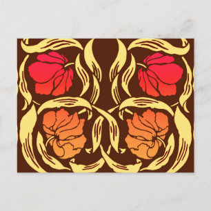 William Morris Pimpernel, Rust Orange und Brown Postkarte