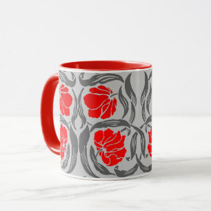William Morris Pimpernel, Silber Grau und Rot Tasse