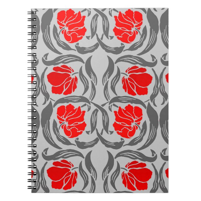 William Morris Pimpernel, Silver Gray und Red Notizblock (Vorderseite)