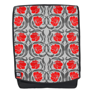 William Morris Pimpernel, Silver Gray und Red Rucksack