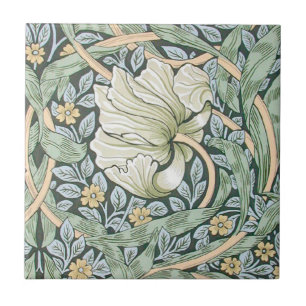 William Morris Pimpernel Tulpen Botanische Kunst Fliese