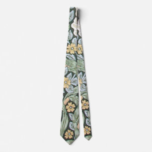 William Morris Pimpernel Tulpen Botanische Kunst Krawatte