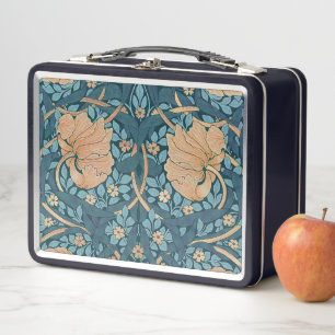 William Morris Pimpernel Vintag Pattern Metal Lun Metall Brotdose