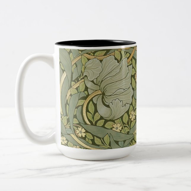 William Morris Pimpernel Vintag Pattern Zweifarbige Tasse (Links)