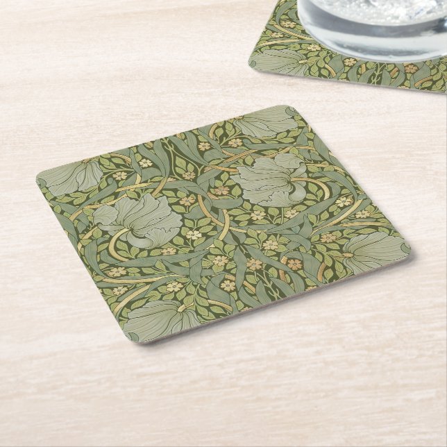 William Morris Pimpernel Vintage-Muster Rechteckiger Pappuntersetzer (angewinkelt)