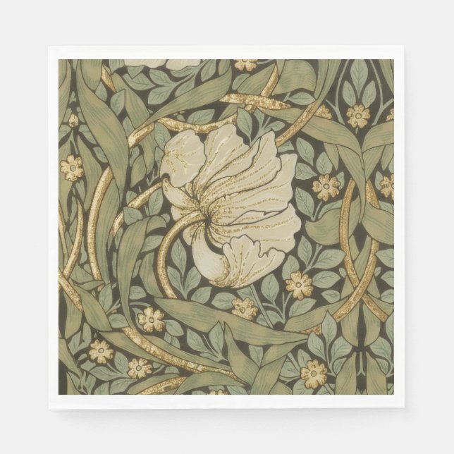 William Morris Pimpernel Vintage Prä-Rafaelitisch Serviette (Vorderseite)