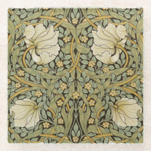 William Morris Pimpernel Vintage Präraffaelit Glasuntersetzer