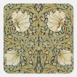 William Morris Pimpernel Vintage Vor-Raphaelite Quadratischer Aufkleber