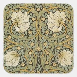 William Morris Pimpernel Vintage Vor-Raphaelite Quadratischer Aufkleber