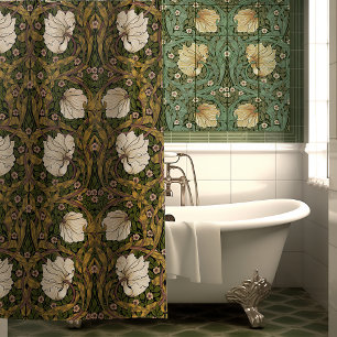 William Morris Pimpernel Warm Yellow Jugendstil Duschvorhang