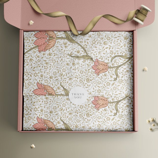 William Morris Pink Gold Vintag Seidenpapier (Von Creator hochgeladen)
