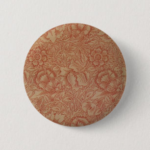 William Morris Pink Poppy Blume Floral Button