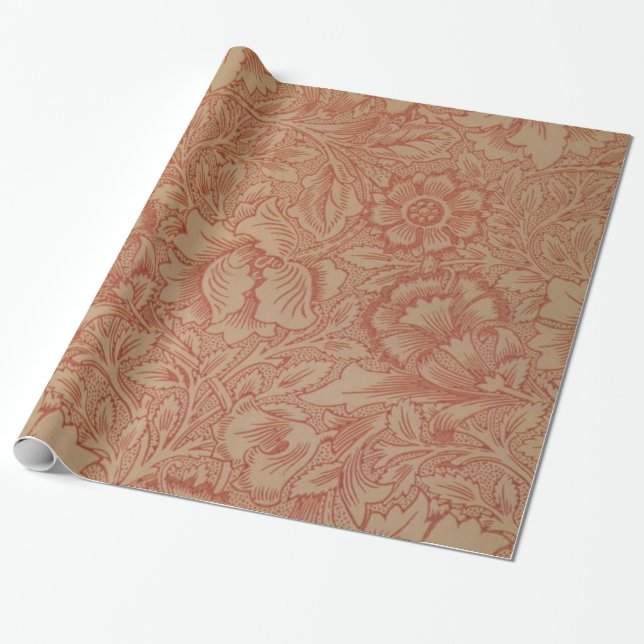 William Morris Pink Poppy Blume Floral Geschenkpapier (Ungerollt)