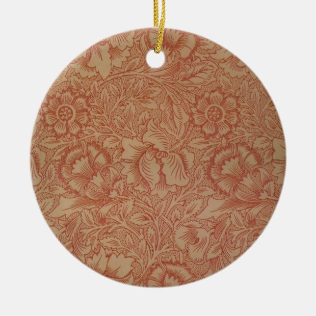 William Morris Pink Poppy Blume Floral Keramik Ornament (Vorne)