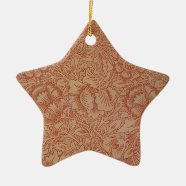 William Morris Pink Poppy Blume Floral Keramik Ornament (Vorne)