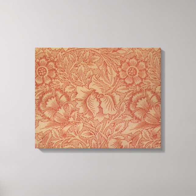 William Morris Pink Poppy Blume Floral Leinwanddruck (Vorderseite)