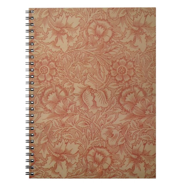 William Morris Pink Poppy Blume Floral Notizblock (Vorderseite)