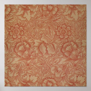William Morris Pink Poppy Blume Floral Poster