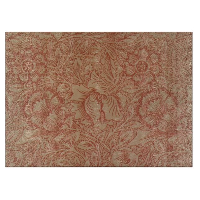 William Morris Pink Poppy Blume Floral Schneidebrett (Vorderseite)
