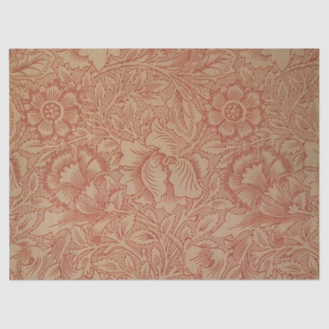 William Morris Pink Poppy Blume Floral Seidenpapier (Vorderseite)