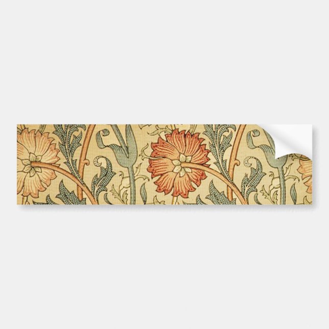 William Morris Pink Rose Blume Wallpaper Pattern Autoaufkleber (Vorne)