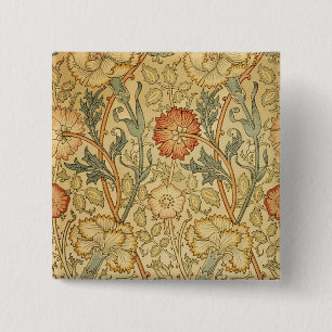 William Morris Pink Rose Blume Wallpaper Pattern Button