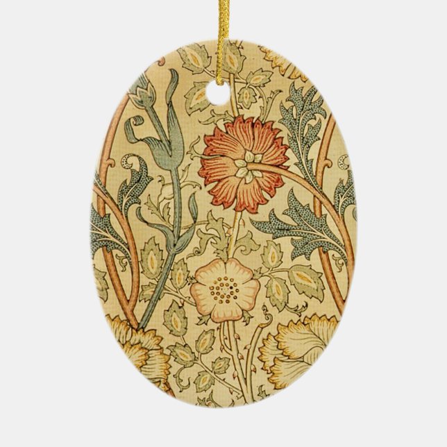 William Morris Pink Rose Blume Wallpaper Pattern Keramik Ornament (Vorne)