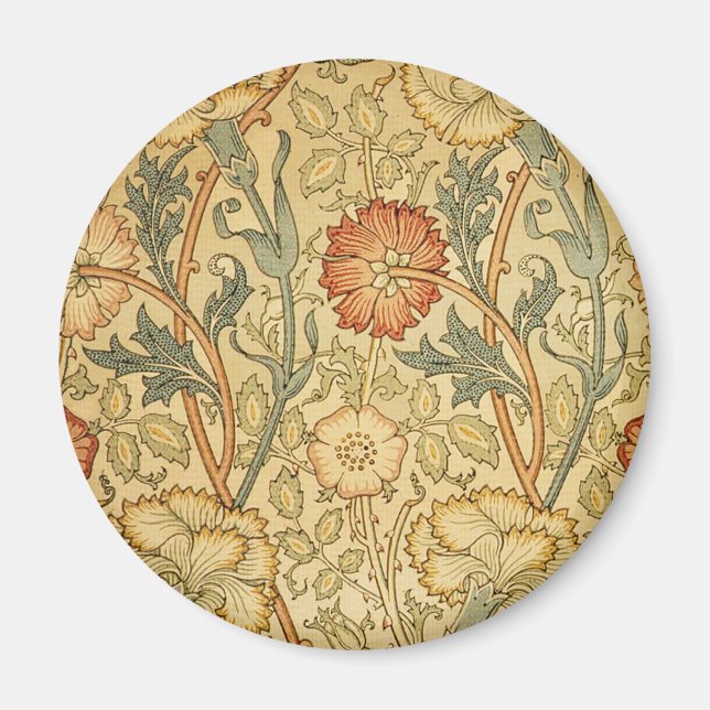 William Morris Pink Rose Blume Wallpaper Pattern Magnet (Vorne)